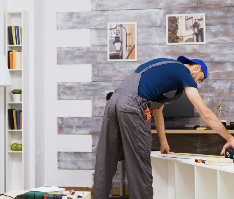 installing cupboards